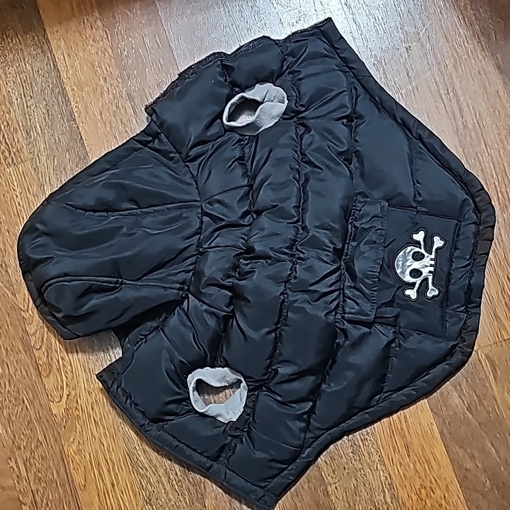 Bret Michaels Dog puffer jacket with skull size m